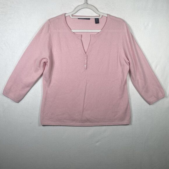 Lord & Taylor 100% Cashmere Two-Ply Sweater – Pink, Size XL - Picture 1 of 9